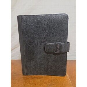 Day-Timer Black Faux Leather 9x7 Personal Planner 7-Ring Binder Organizer Folio